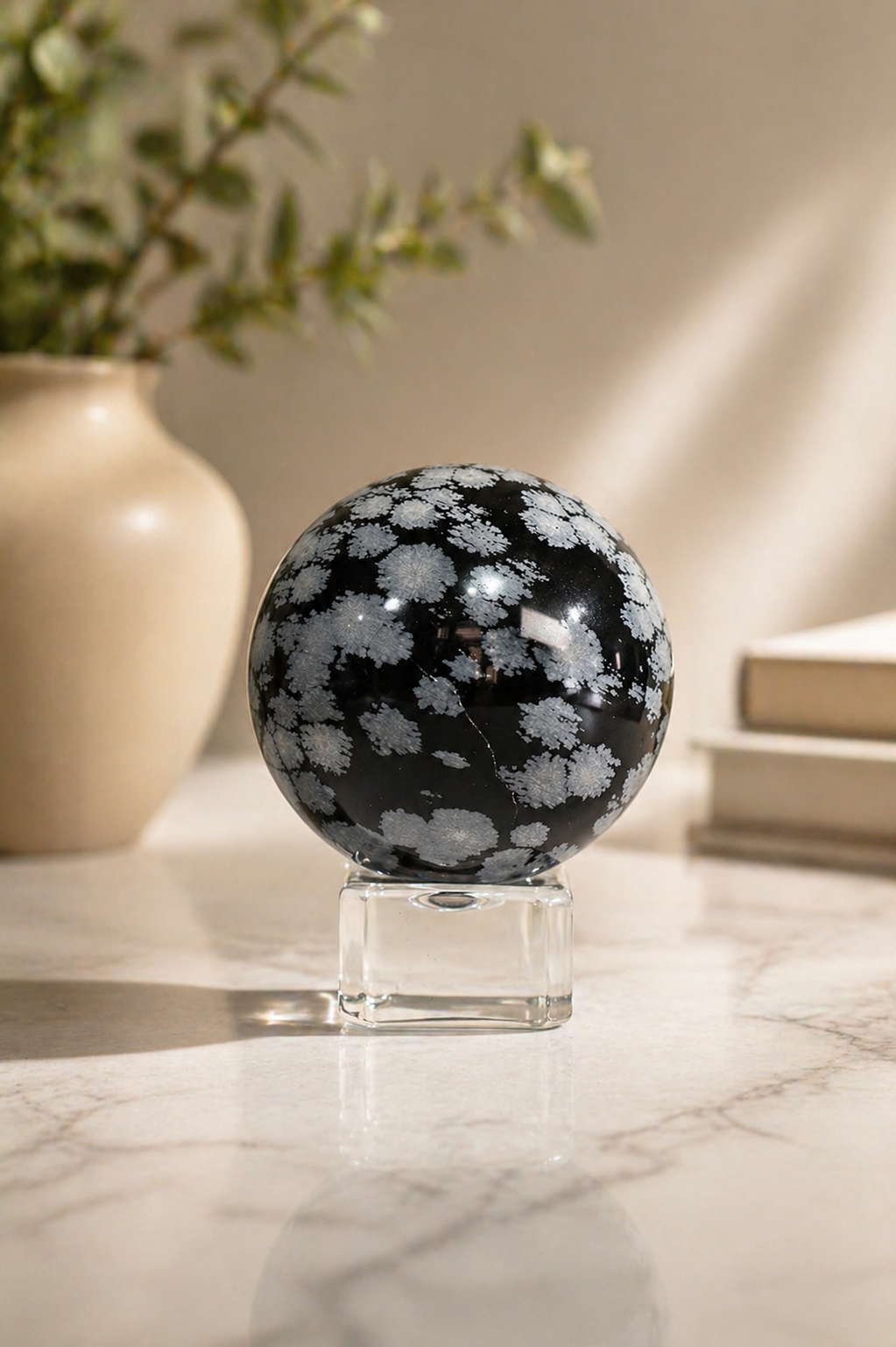 Snowflake Obsidian Sphere #1