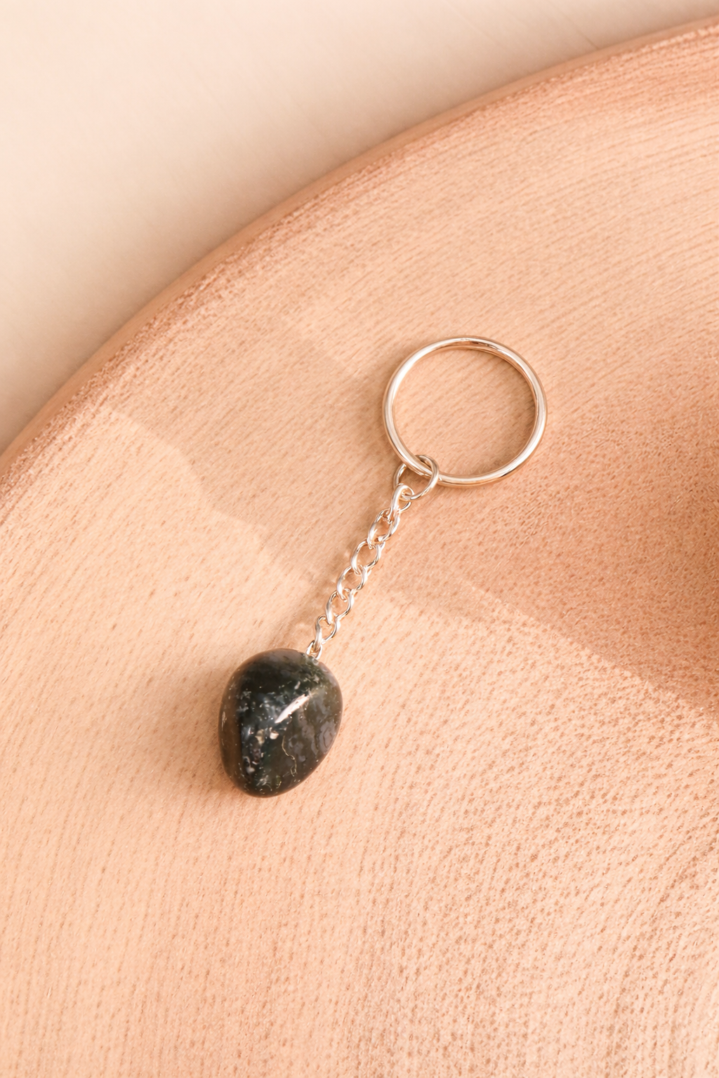 Moss Agate Key Chain