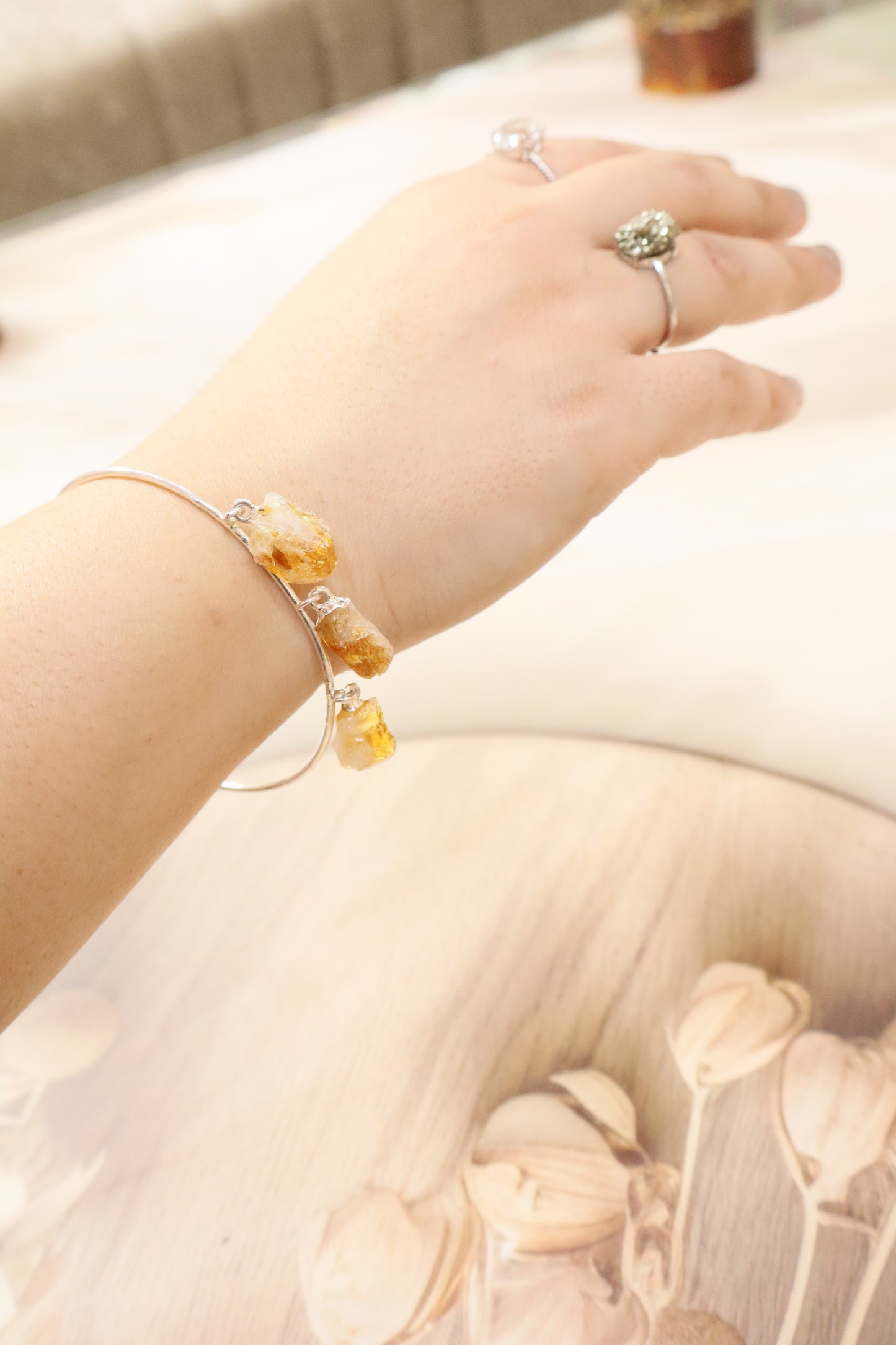 Raw Citrine Bangle/ Bracelet