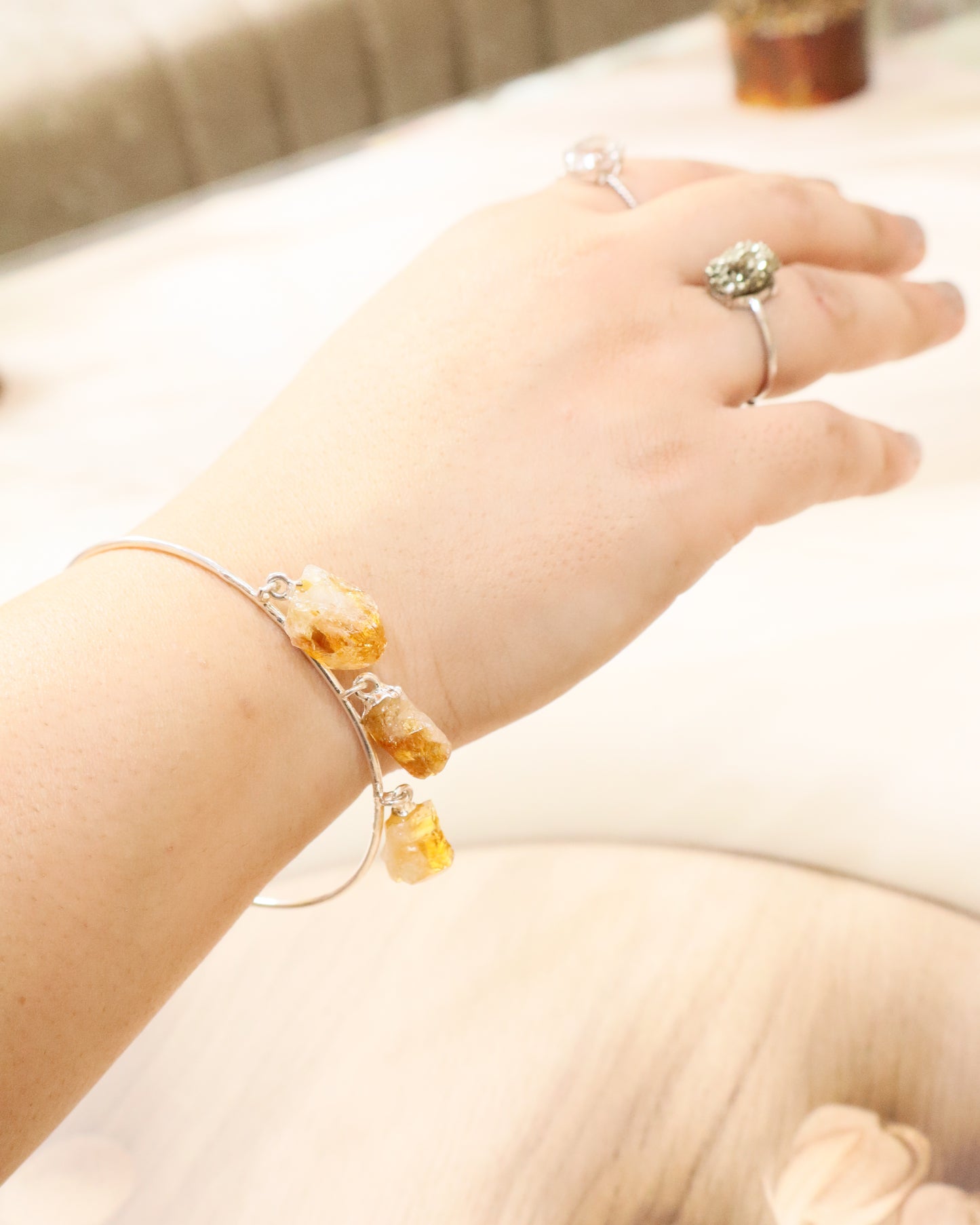 Raw Citrine Bangle/ Bracelet