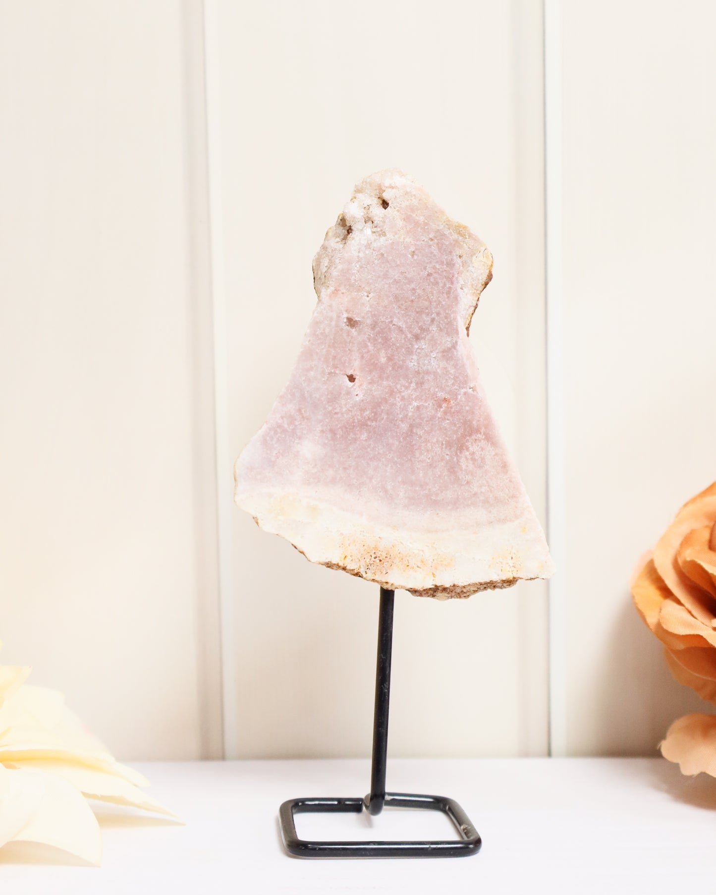 Pink Amethyst Slice on Stand #1