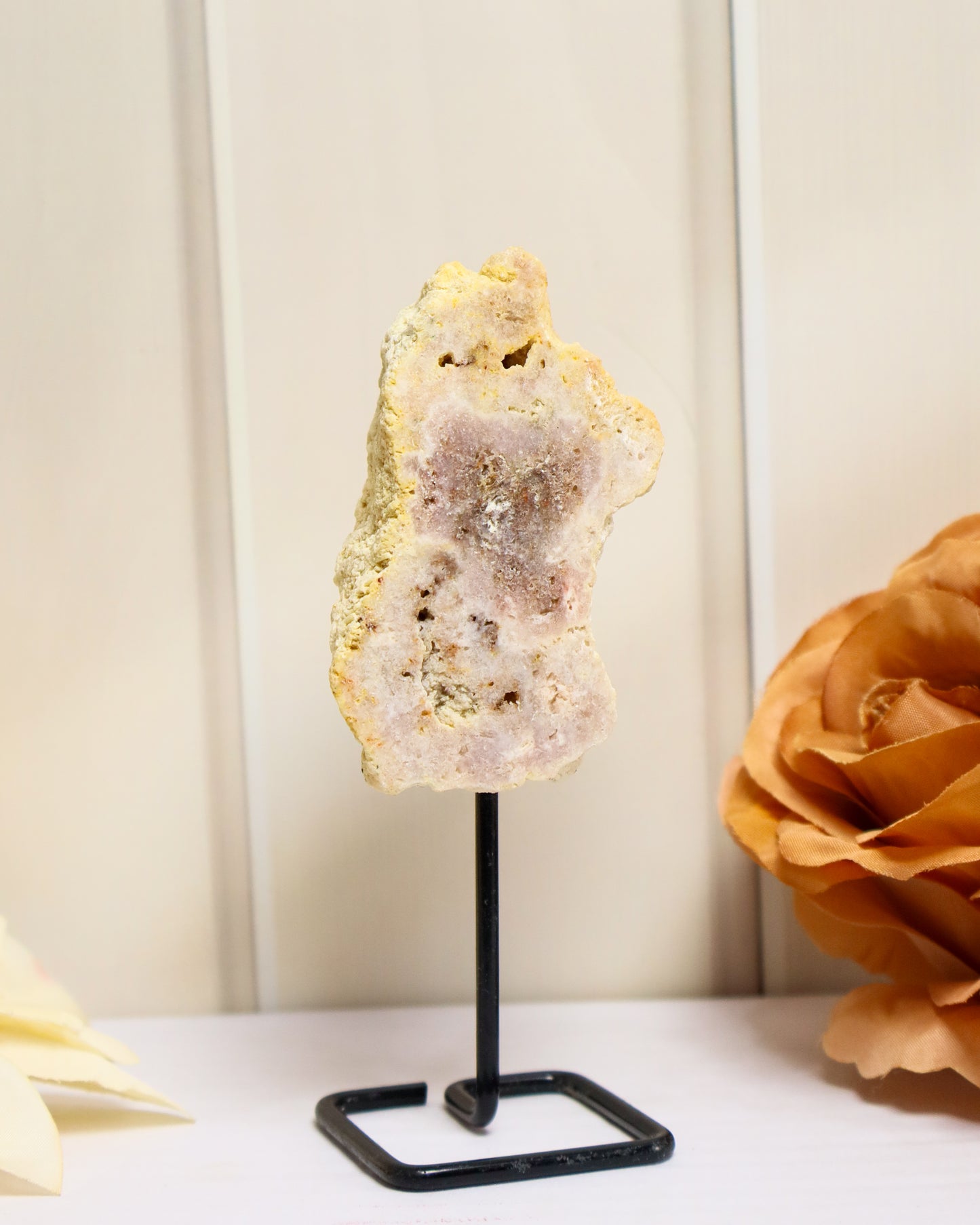 Pink Amethyst Slice on Stand #2