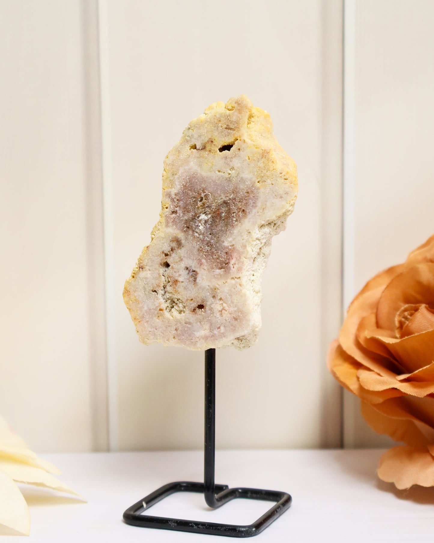 Pink Amethyst Slice on Stand #2