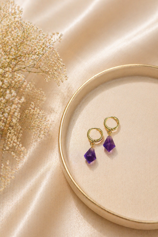 Amethyst Hoop Earring