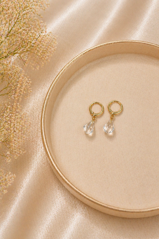 Clear Quartz Hoop Earring