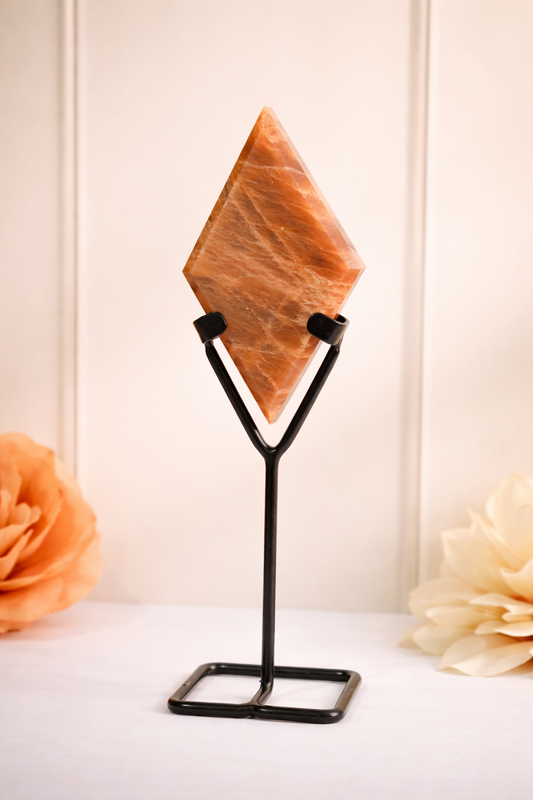 Peach Moonstone Decor on Stand