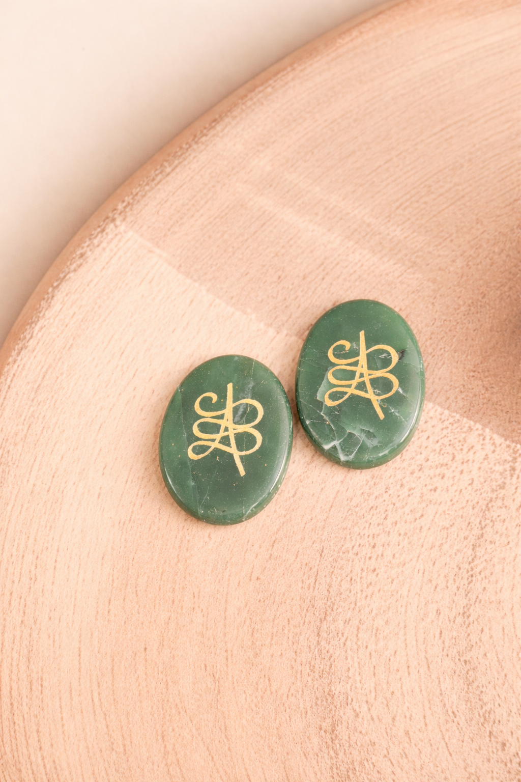 Green Aventurine Zibu Coin ( Success & Good Luck)