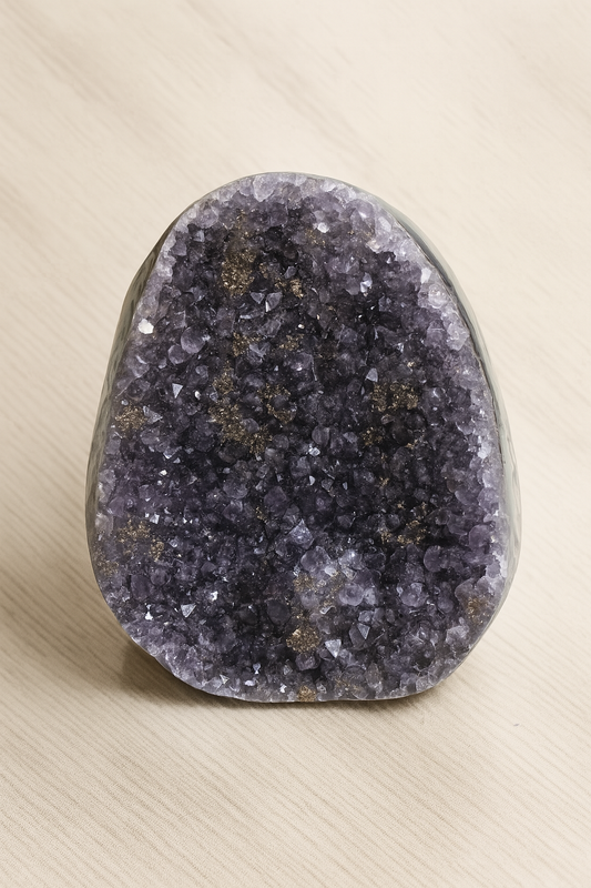 Rare Amethyst Geode with Pyrite Inclusions - 666 gm