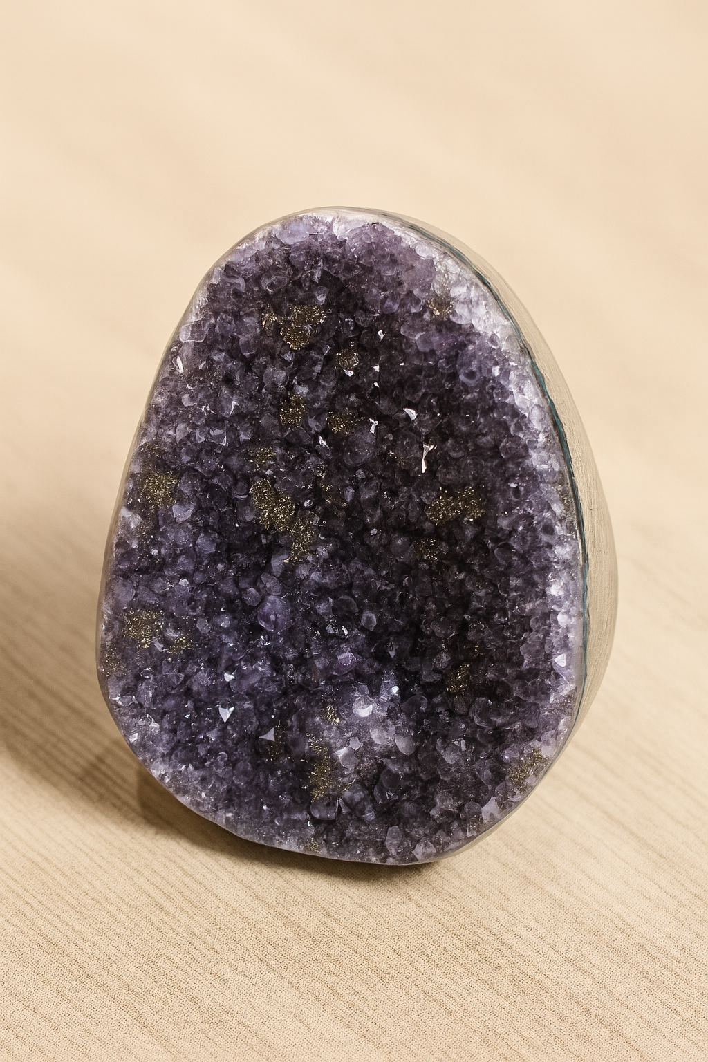 Rare Amethyst Geode with Pyrite Inclusions - 666 gm