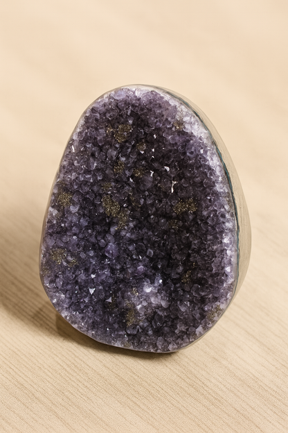 Rare Amethyst Geode with Pyrite Inclusions - 666 gm