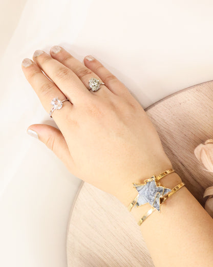 Chalcedony Agate Star Bangle/ Bracelet