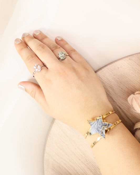 Chalcedony Agate Star Bangle/ Bracelet