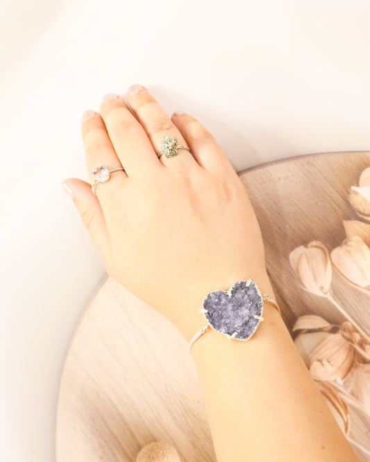 Amethyst Heart Shape Bracelet