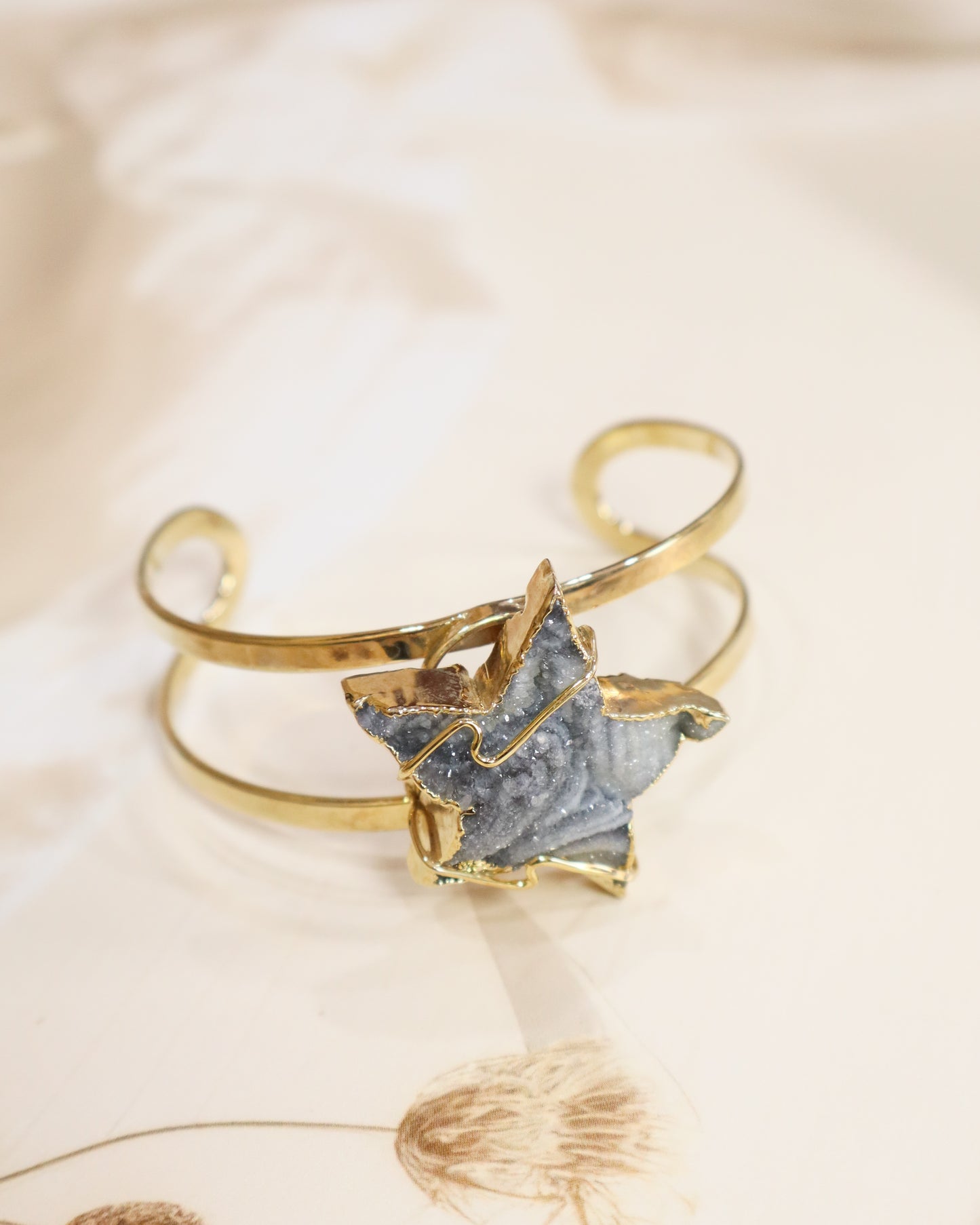 Chalcedony Agate Star Bangle/ Bracelet