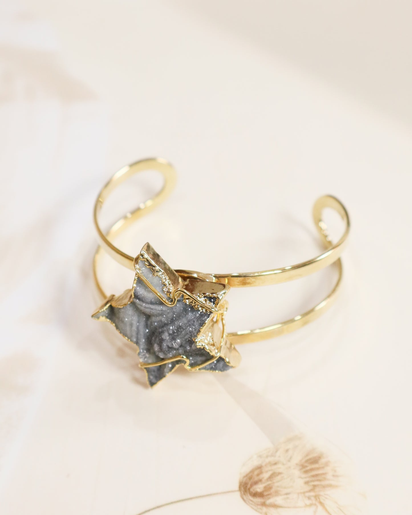 Chalcedony Agate Star Bangle/ Bracelet