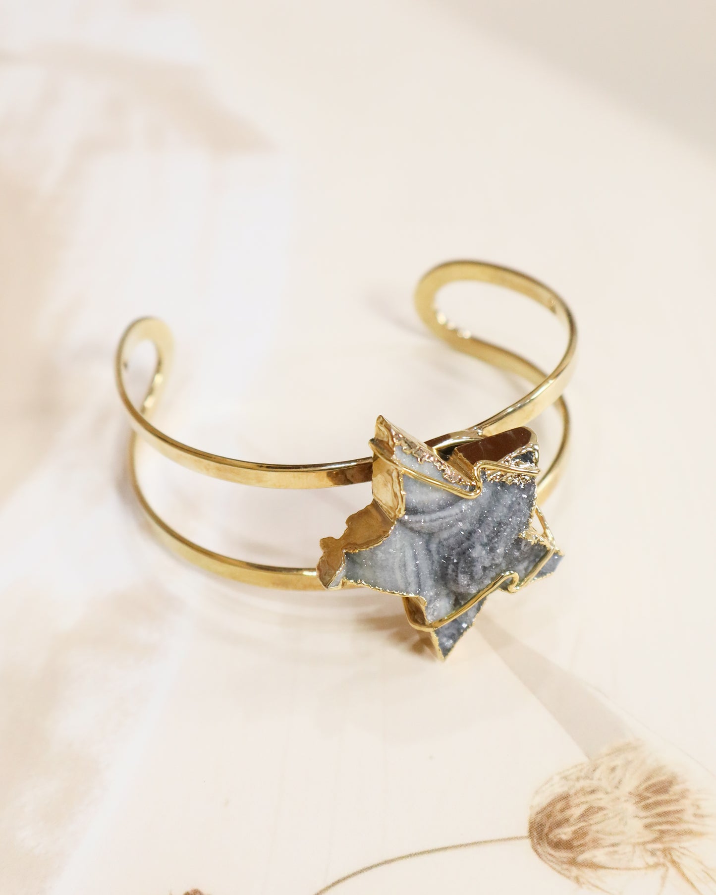 Chalcedony Agate Star Bangle/ Bracelet