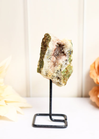 Pink Amethyst Geode on Stand #1
