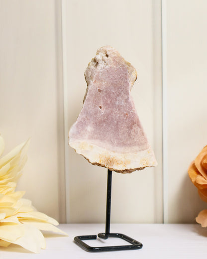 Pink Amethyst Slice on Stand #1