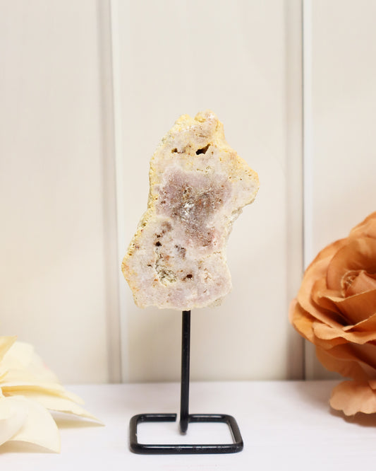 Pink Amethyst Slice on Stand #2
