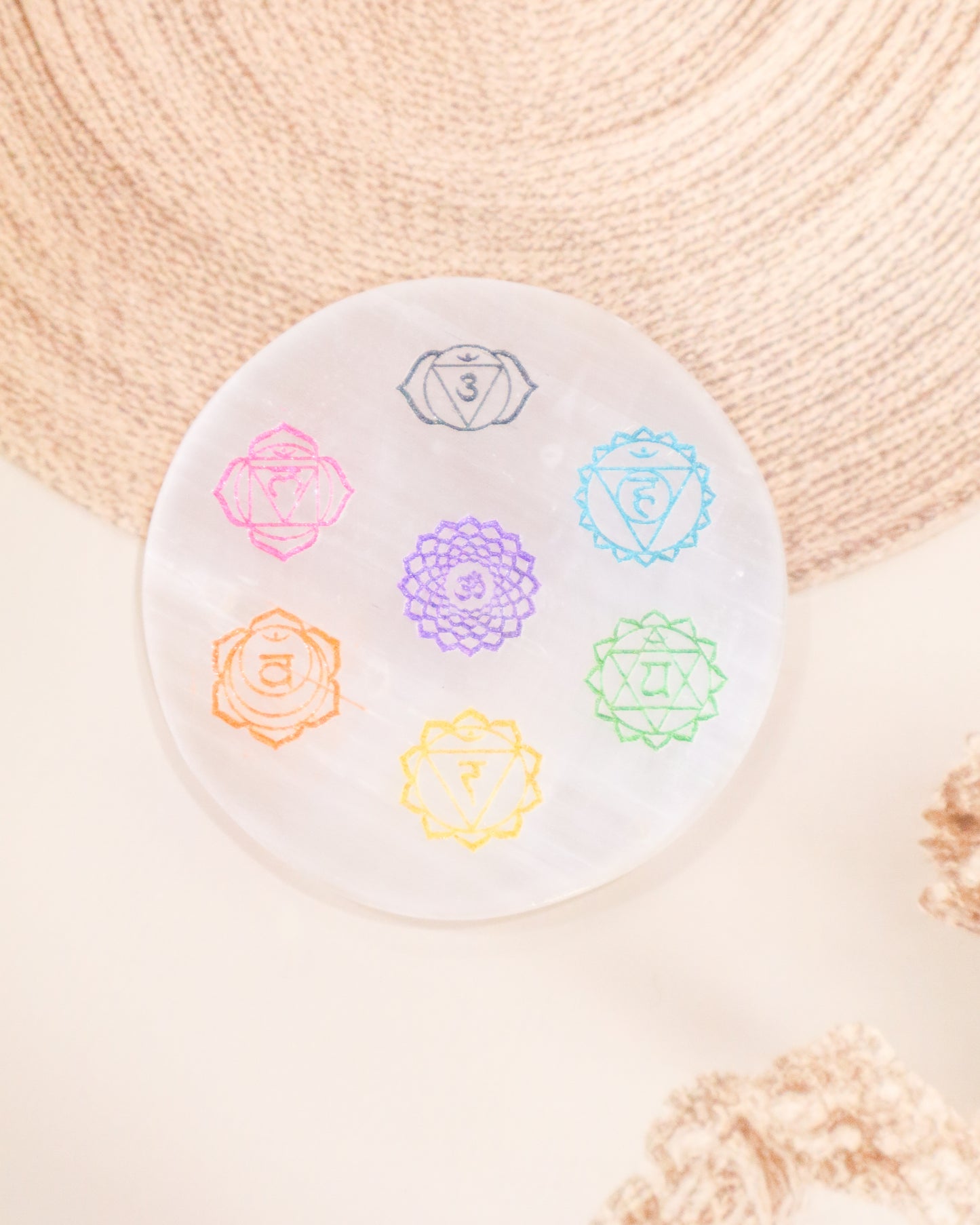 Selenite Round Charging Plate