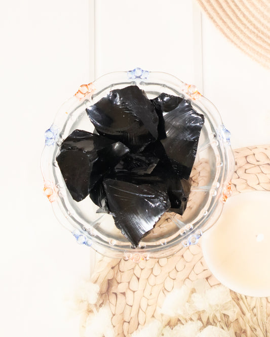 Raw Black Obsidian