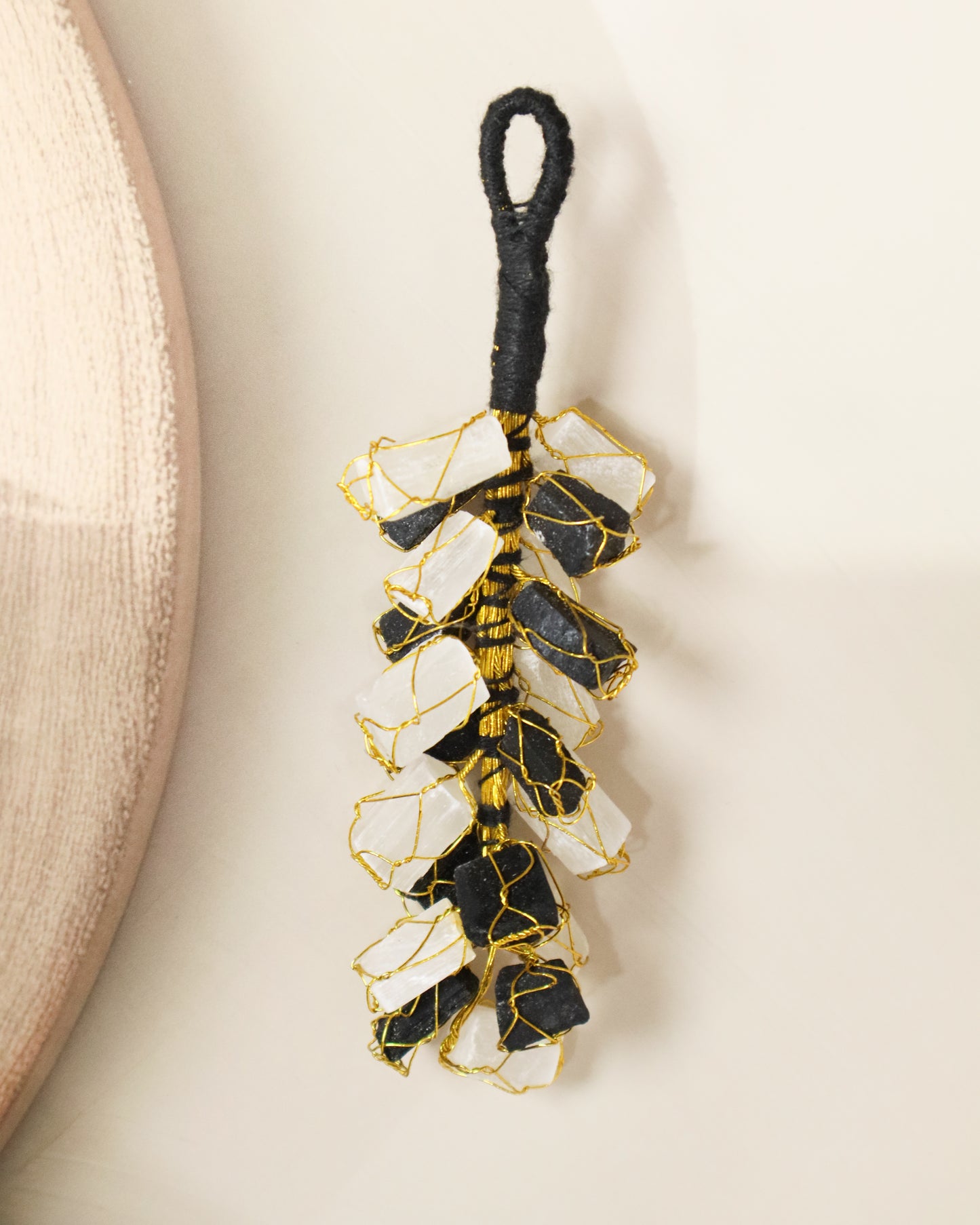Black Tourmaline and Selenite Door Hanging